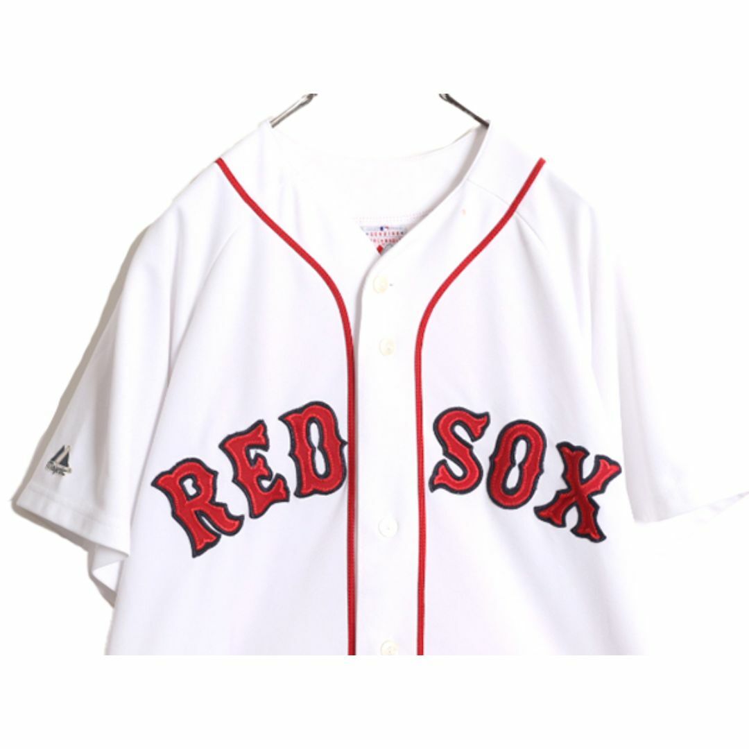 USA製 MLB オフィシャル Majestic レッドソックス ベースボール シャツ メンズ M 程 ユニフォーム メジャーリーグ ゲームシャツ 半袖シャツ スポーツ/アウトドアの野球(ウェア)の商品写真