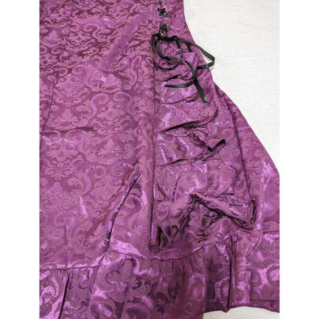 フラメンコファルダ　スカート　フラメンコ衣装　ダンス　紫　M スポーツ/アウトドアのスポーツ/アウトドア その他(ダンス/バレエ)の商品写真