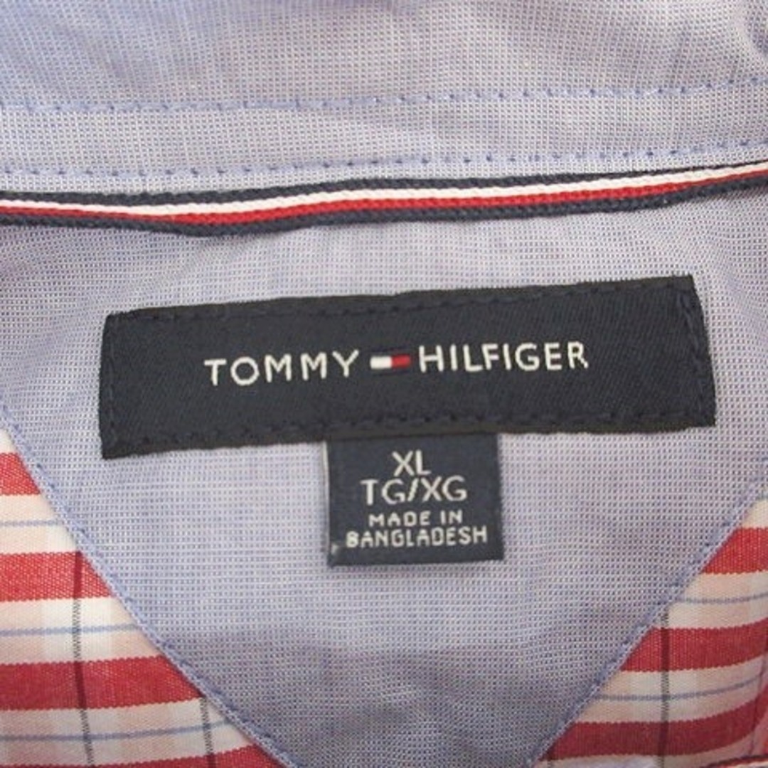 TOMMY HILFIGER(トミーヒルフィガー)のトミーヒルフィガー シャツ 長袖 ボタンダウン チェック 別布 赤 XL メンズのトップス(シャツ)の商品写真