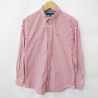 トミーヒルフィガー(TOMMY HILFIGER)のトミーヒルフィガー シャツ 長袖 ボタンダウン チェック 別布 赤 XL(シャツ)