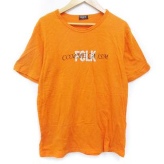 コムサイズム(COMME CA ISM)のコムサイズム Tシャツ カットソー 半袖 クルーネック ロゴ M オレンジ(Tシャツ(半袖/袖なし))