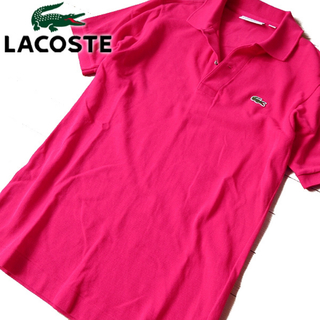 ラコステ(LACOSTE)の美品 (US)XS ラコステ メンズ 半袖ポロシャツ ピンク(ポロシャツ)