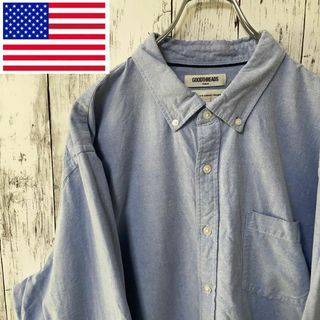 GOODTHREADS アメリカ古着 ビックサイズ 長袖シャツブルー メンズ(シャツ)