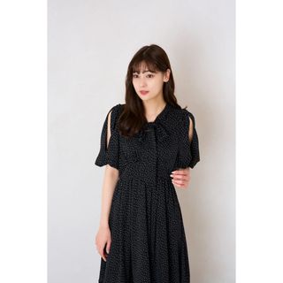 ハーリップトゥ(Her lip to)のherlipto Polka-Dot Open Shoulder Dress (ロングワンピース/マキシワンピース)