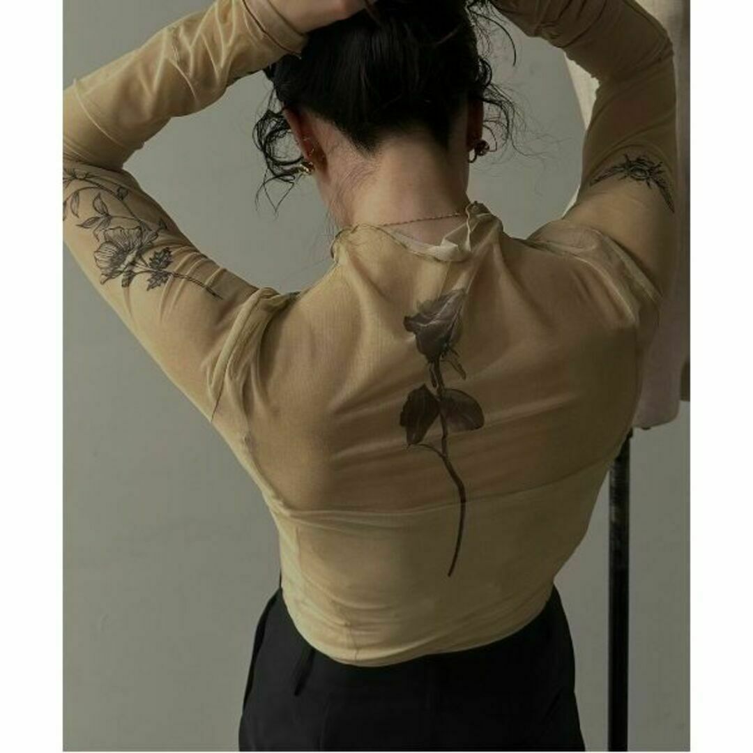 新品 AMERI MEDI FLOWER TATTOO SHEER TOP 新品 AMERI MEDI FLOWER TATTOO SHEER TOP