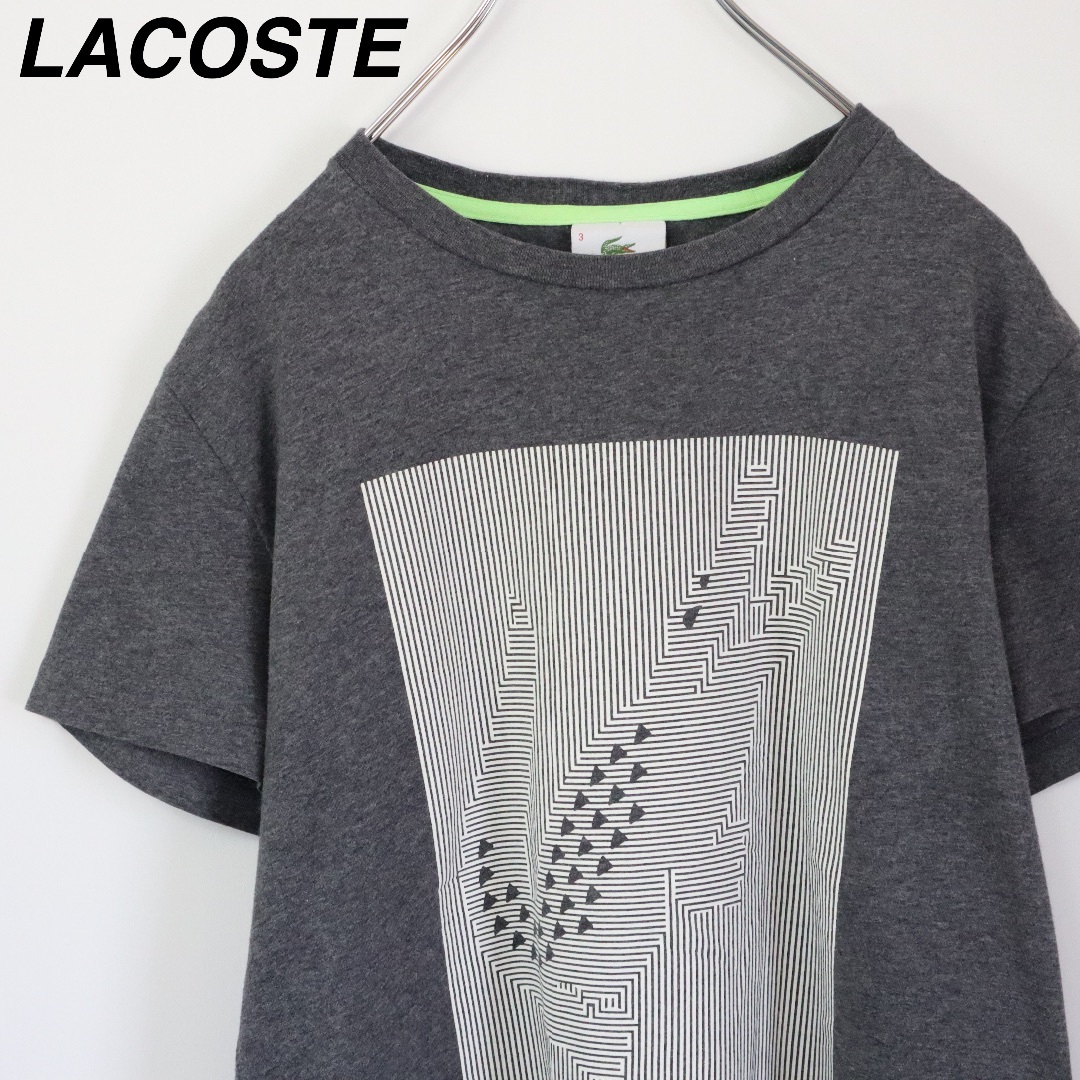 LACOSTE(ラコステ)の【希少】ラコステ スポーツ／Tシャツ　デカロゴ　ボックスロゴ　チャコールグレー メンズのトップス(Tシャツ/カットソー(半袖/袖なし))の商品写真