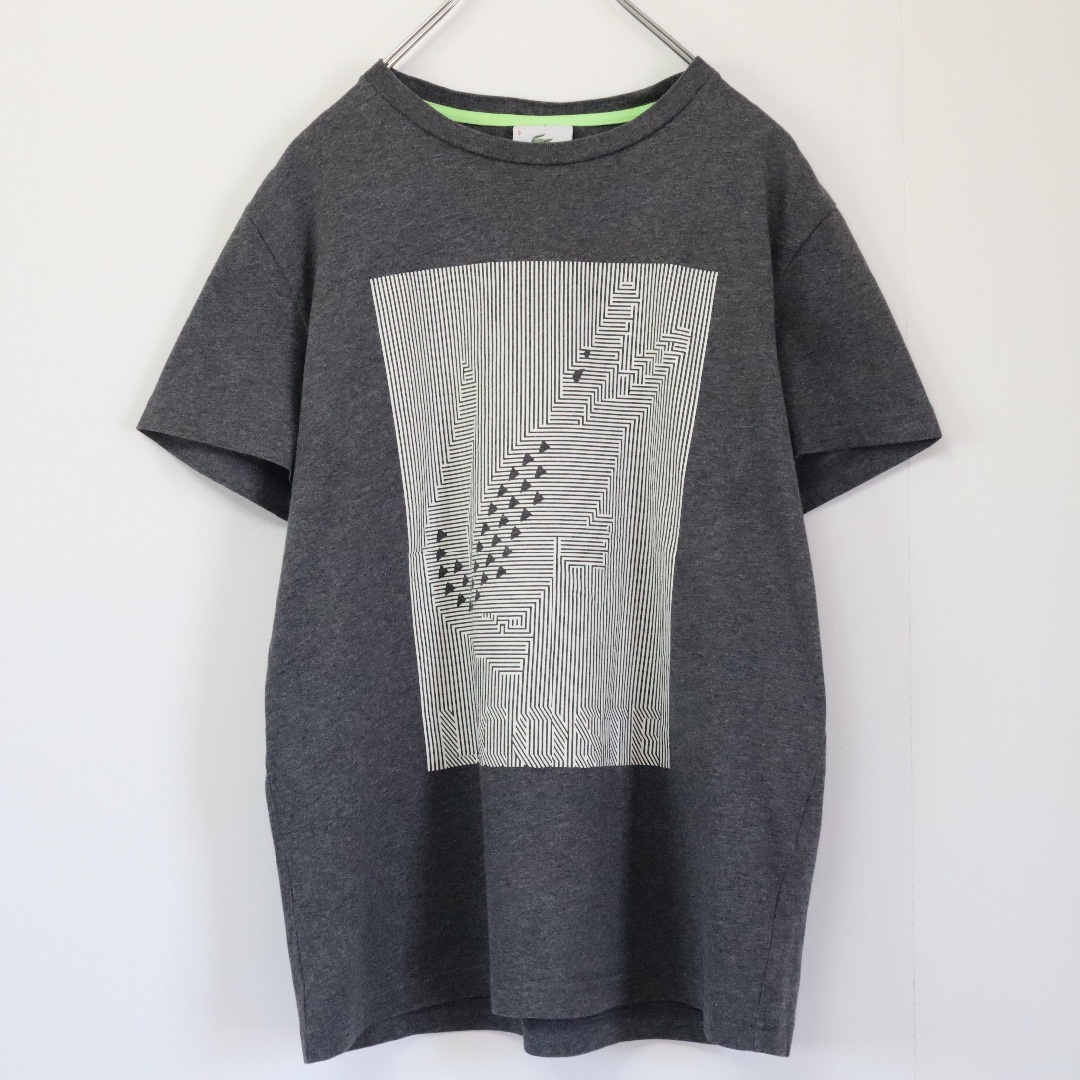 LACOSTE(ラコステ)の【希少】ラコステ スポーツ／Tシャツ　デカロゴ　ボックスロゴ　チャコールグレー メンズのトップス(Tシャツ/カットソー(半袖/袖なし))の商品写真