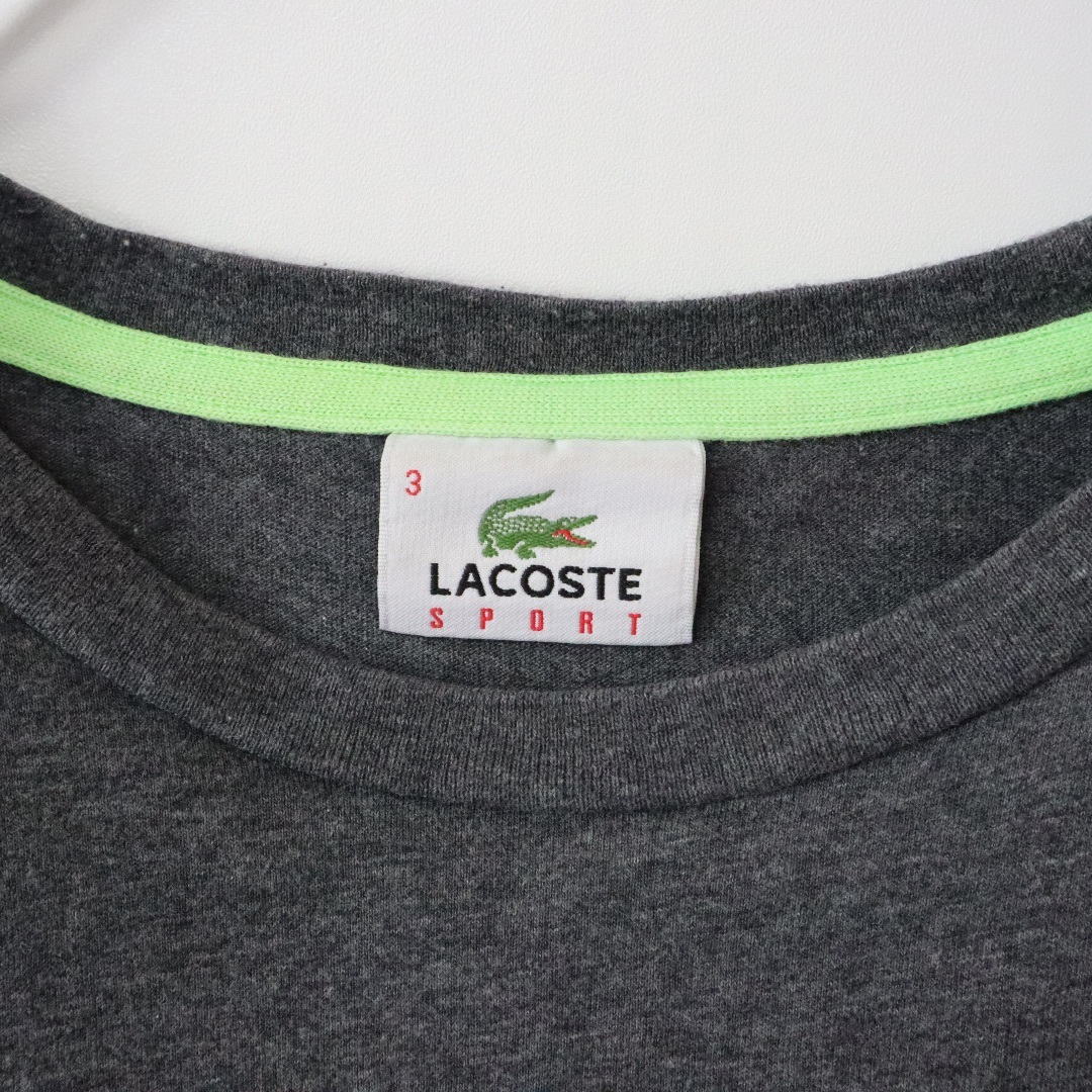 LACOSTE(ラコステ)の【希少】ラコステ スポーツ／Tシャツ　デカロゴ　ボックスロゴ　チャコールグレー メンズのトップス(Tシャツ/カットソー(半袖/袖なし))の商品写真