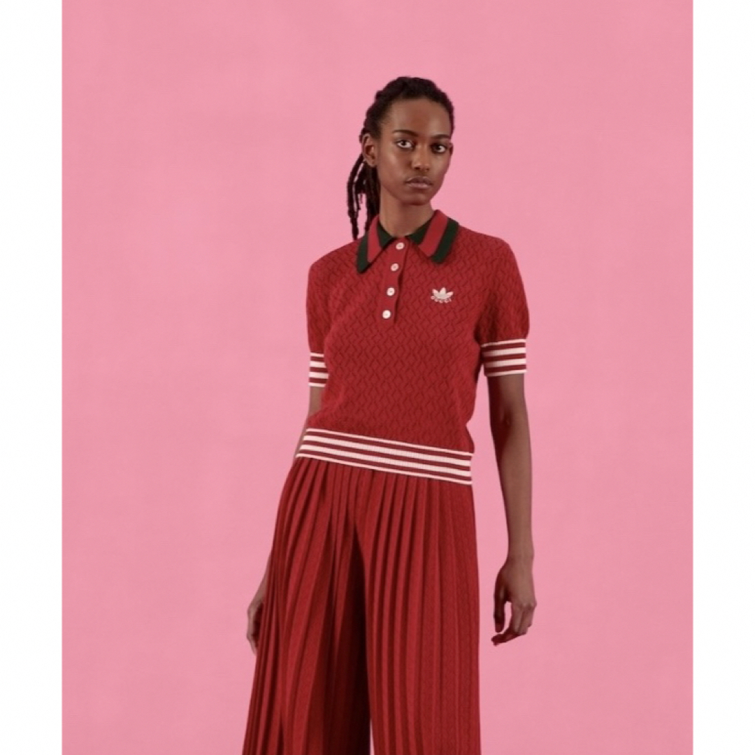 Gucci(グッチ)の新品タグ付GUCCI グッチ服 adidasアディダスコラボポロシャツ レディースのトップス(ポロシャツ)の商品写真