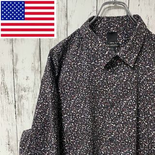 H&M USA古着 ビックサイズ長袖シャツ 小花柄 キレイ目 2XL メンズ(シャツ)