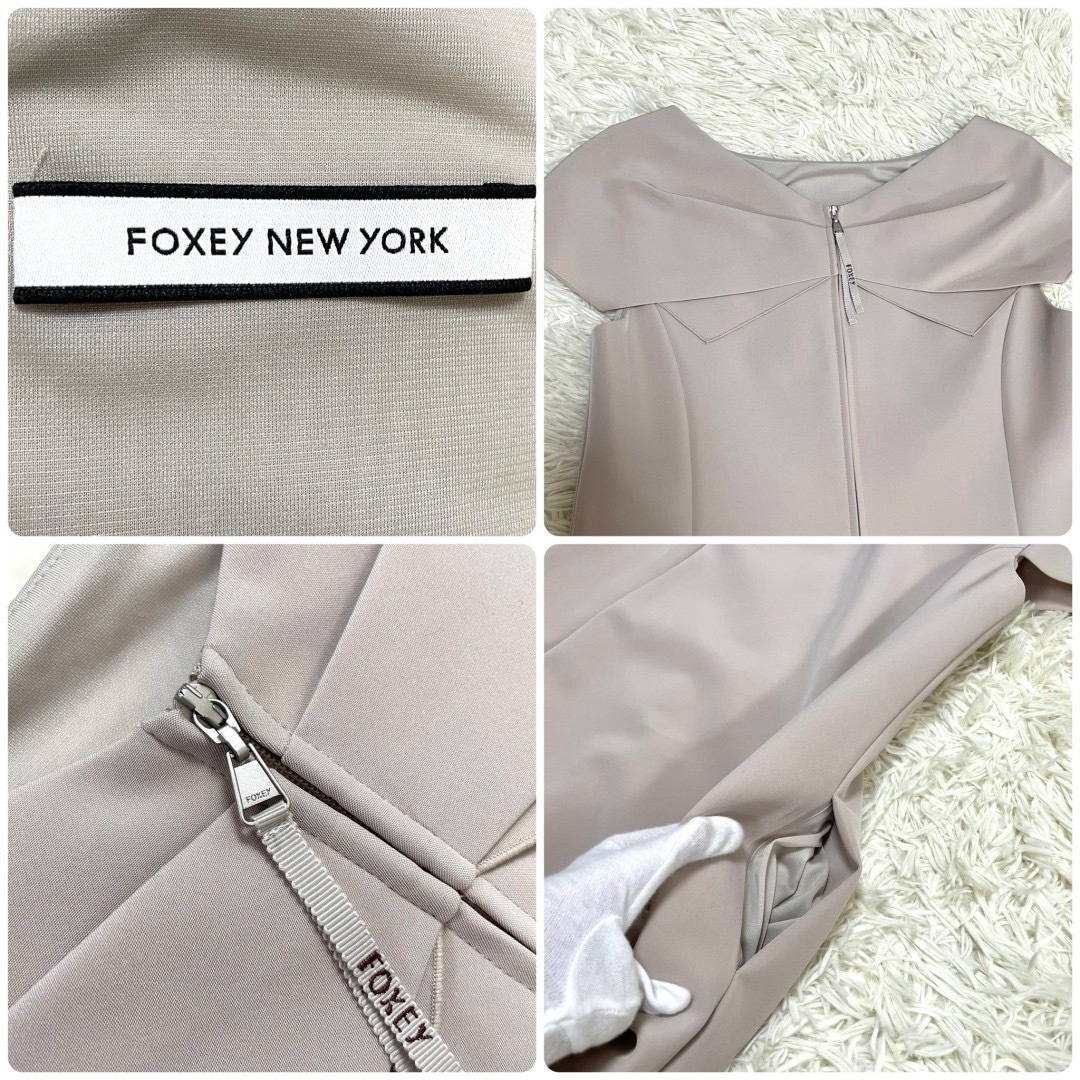 FOXEY(フォクシー)の【美品】フォクシーニューヨーク ワンピース バックリボン 膝丈 38 Sサイズ レディースのワンピース(ひざ丈ワンピース)の商品写真