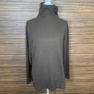 MODERM ニット Tシャツ Lサイズ 茶色 ブラウン 長袖 ウール(Tシャツ/カットソー(七分/長袖))