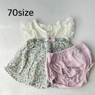 ワンピース　セットアップ　70　女の子　ベビー服　西松屋(ワンピース)