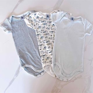 プチバトー(PETIT BATEAU)のプチバトー★12m ボディ肌着　3枚セット 74cm 半袖　Tシャツ(肌着/下着)