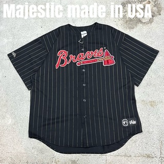 マジェスティック(Majestic)の90s USA製 majestic MLB Braves ベースボールシャツ　(シャツ)