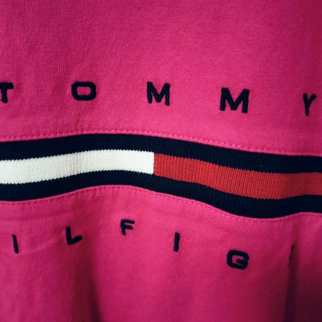 TOMMY HILFIGER(トミーヒルフィガー)のトミーヒルフィガー ピンク 半袖Tシャツ 刺繍ロゴ 人気デザイン メンズМ メンズのトップス(Tシャツ/カットソー(半袖/袖なし))の商品写真