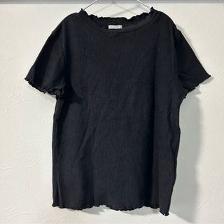 ジーユー(GU)の【早い者勝ちでお願いします】GU 半袖T メロー仕上げ ブラック M 匿名配送(Tシャツ(半袖/袖なし))