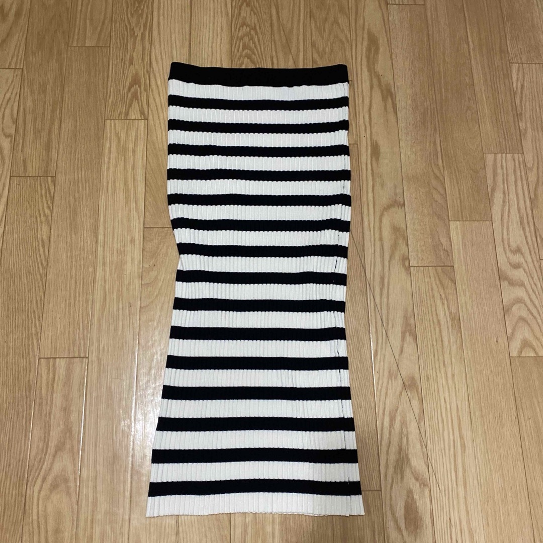 H&M(エイチアンドエム)の❤︎H&M❤︎ボーダー❤︎リブニットスカート❤︎ レディースのスカート(ロングスカート)の商品写真