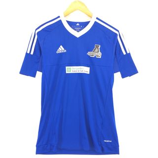 アディダス(adidas)の古着 アディダス adidas CLIMA COOL Vネック ゲームシャツ サッカーシャツ メンズS /eaa413971(Tシャツ/カットソー(半袖/袖なし))