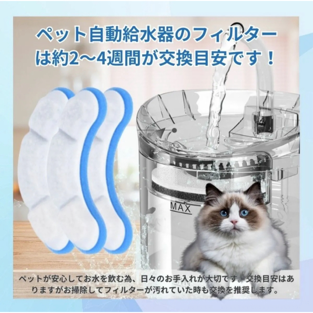 自動給水器　フィルター　猫　犬　ペット　交換用　清潔　イオン交換樹脂　ブルー その他のペット用品(犬)の商品写真