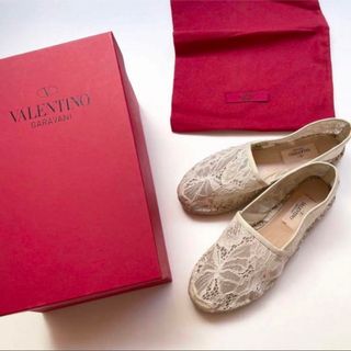 VALENTINO ホワイトレーススリッポン A113(スリッポン/モカシン)