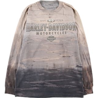 ハーレーダビッドソン(Harley Davidson)の古着 ハーレーダビッドソン Harley-Davidson タイダイ柄 ロングTシャツ ロンT メンズS /eaa433128(Tシャツ/カットソー(半袖/袖なし))