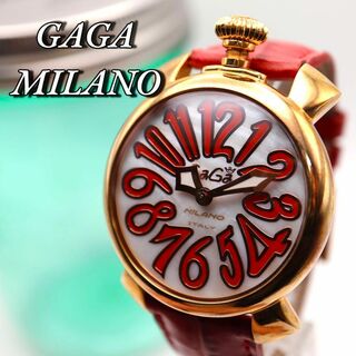 ガガミラノ(GaGa MILANO)の美品！GaGaMILANO マヌアーレ 40mm ホワイトシェル 腕時計 542(腕時計)