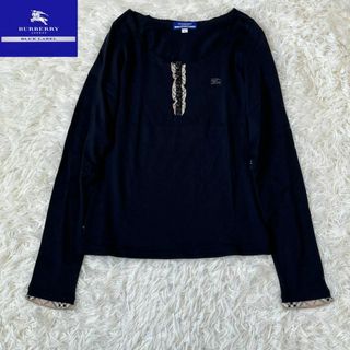 バーバリーブルーレーベル(BURBERRY BLUE LABEL)のBURBERRY バーバリー　ブルーレーベル　ブルレ　カットソー　黒　チェック(Tシャツ(長袖/七分))