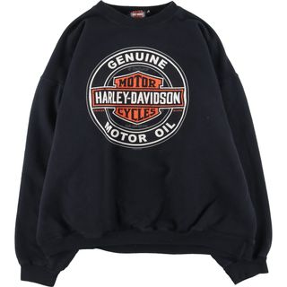 ハーレーダビッドソン(Harley Davidson)の古着 ハーレーダビッドソン Harley-Davidson 両面プリント プリントスウェットシャツ トレーナー メンズL /eaa426466(スウェット)