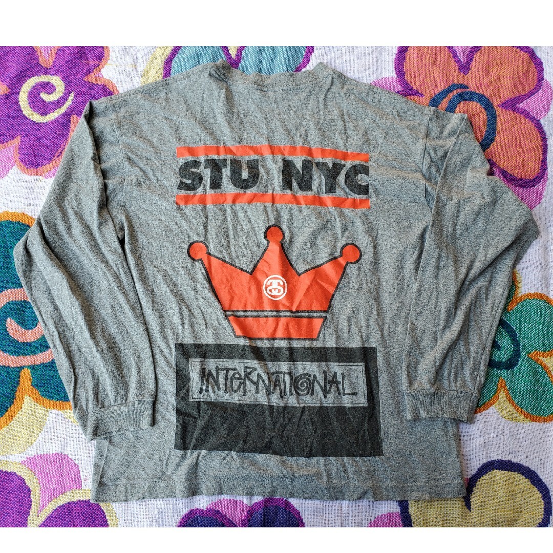 STUSSY(ステューシー)のstussy ステューシー STU NYC 霜降りグレー 長袖Tシャツ M メンズのトップス(Tシャツ/カットソー(七分/長袖))の商品写真