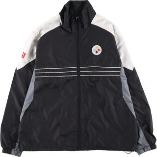 リーボック(Reebok)の古着 リーボック Reebok NFL PITTSBURGH STEELERS ピッツバーグスティーラーズ ウインドブレーカー メンズL /eaa438636(ナイロンジャケット)