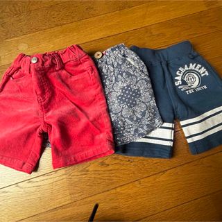 ブランシェス(Branshes)のbaiya男の子ハーフパンツ短パンまとめ売りブランシェスペイズリー80赤春夏(パンツ)