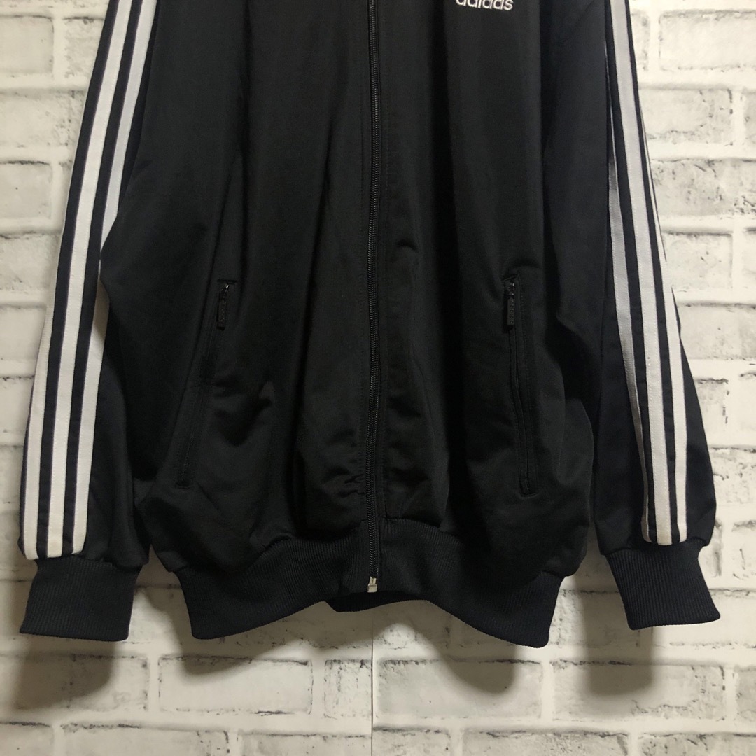 美品XL⭐️80s adidas トラックジャケット 刺繍 vintage 黒白 美品XL⭐️80s adidas トラックジャケット 刺繍 vintage 黒白