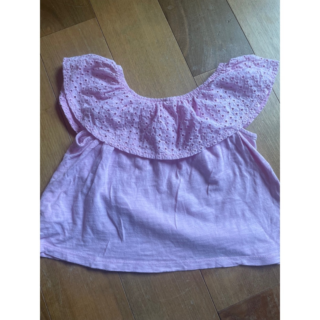 ZARA KIDS(ザラキッズ)のおしゃれ　ZARA GIRLS ザラキッズ　ピンクのTシャツ　ノースリーブ　5歳 キッズ/ベビー/マタニティのキッズ服女の子用(90cm~)(Tシャツ/カットソー)の商品写真