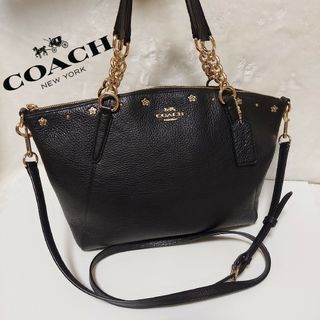 コーチ(COACH)の(極美品)COACH F37773 2way バッグ レザー ブラック ゴールド(ショルダーバッグ)