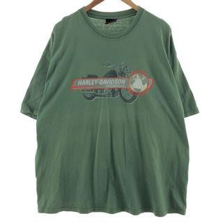 ハーレーダビッドソン(Harley Davidson)の古着 00年代 ハーレーダビッドソン Harley-Davidson モーターサイクル バイクTシャツ メンズXXL /eaa382897(Tシャツ/カットソー(半袖/袖なし))