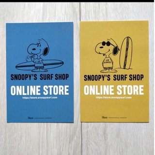 2 スヌーピー  SNOOPY サーフショップ カード ポストカード  ポスター(キャラクターグッズ)