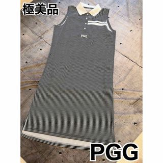 パーリーゲイツ(PEARLY GATES)のパーリーゲイツ　PGG ノースリーブ　ワンピース　ボーダー　サイズ1(ウエア)