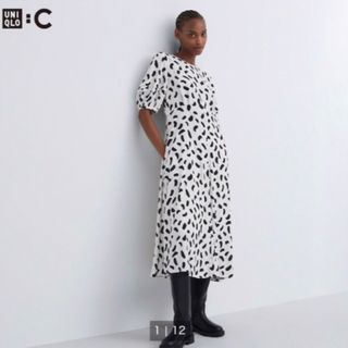 ユニクロ(UNIQLO)のユニクロ　ユニクロシー　バルーンスリーブワンピース  ワンピース  コラボ　新品(ロングワンピース/マキシワンピース)