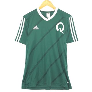 アディダス(adidas)の古着 アディダス adidas CLIMALITE Vネック ゲームシャツ サッカーシャツ メンズM /eaa413974(Tシャツ/カットソー(半袖/袖なし))