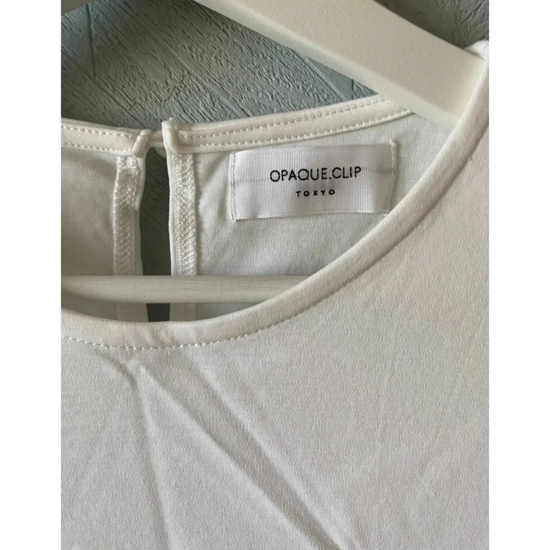 OPAQUE.CLIP(オペークドットクリップ)のオペークドットクリップ シルケコットンペプラムトップス レディースのトップス(Tシャツ(半袖/袖なし))の商品写真