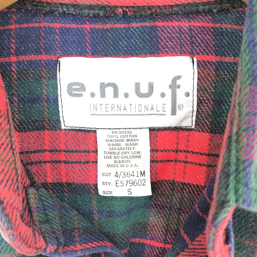 古着 e.n.u.f INTERNATIONAL 長袖 ヘビーネルチェックシャツ USA製 メンズS /eaa444039 メンズのトップス(シャツ)の商品写真