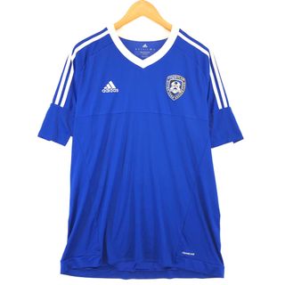 アディダス(adidas)の古着 アディダス adidas CLIMA COOL Vネック ゲームシャツ サッカーシャツ メンズXL /eaa413538(Tシャツ/カットソー(半袖/袖なし))