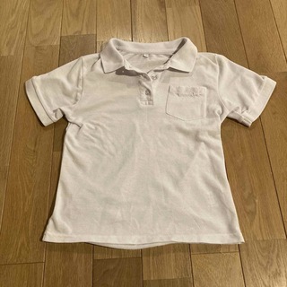 130 白ポロシャツ　キッズ半袖130(Tシャツ/カットソー)