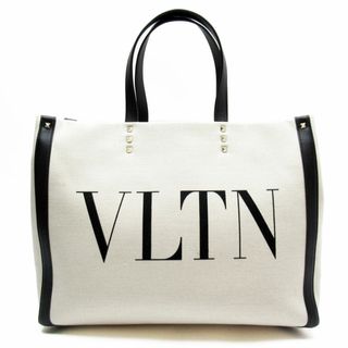 ヴァレンティノガラヴァーニ(valentino garavani)のヴァレンティノ ガラヴァーニ Valentino Garavani ハンドバッグ トートバッグ VLTN キャンバス/レザー ナチュラル/ブラック ユニセックス 送料無料【中古】 w0150a(ハンドバッグ)