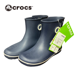 クロックス(crocs)の【新品　タグ付き】crocs クロックス　長靴　レインシューズ　梅雨　雨　23㎝(レインブーツ/長靴)