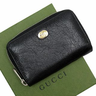 グッチ(Gucci)のグッチ GUCCI コインケース カードケース インターロッキングG レザー ブラック ユニセックス 581530 送料無料【中古】 w0153a(コインケース)