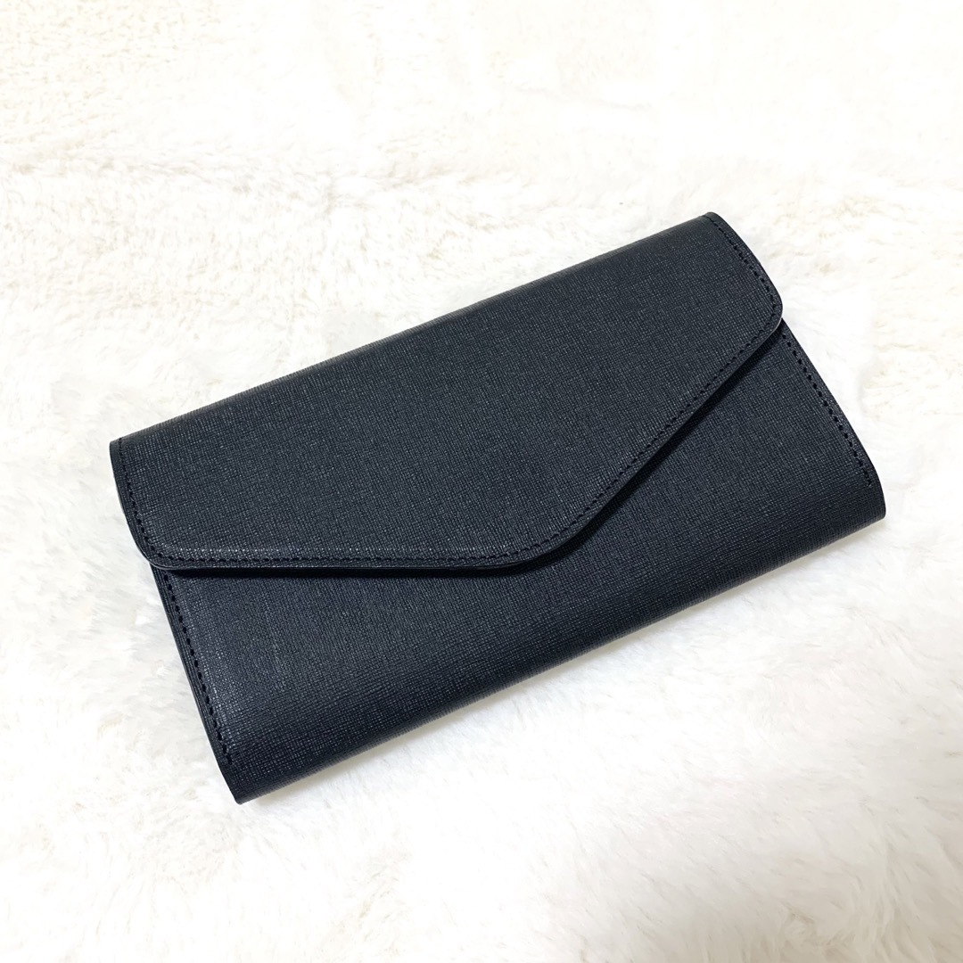 新進工房 SINSIN ズボラな財布 自動仕分け フラップ レザー 長財布 黒 レディースのファッション小物(財布)の商品写真