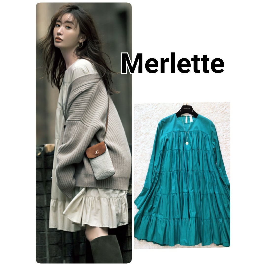 Merlette(マーレット)の美品 トゥモローランド別注 マーレット ソリマン ワンピース ティアード 長袖 レディースのワンピース(ミニワンピース)の商品写真