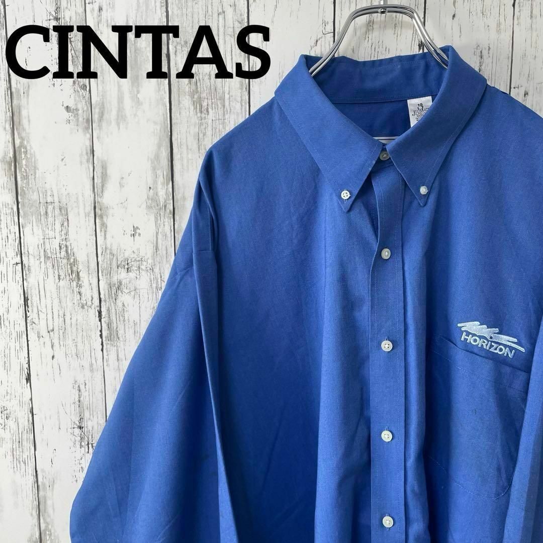シンタス USA古着 ビックサイズ長袖シャツ ワークシャツ 3XL刺繍青 メンズのトップス(シャツ)の商品写真